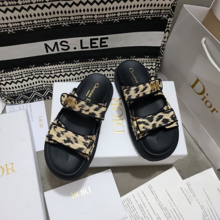 D*or D*oract slide beige multicolor mizza printed technical fabric