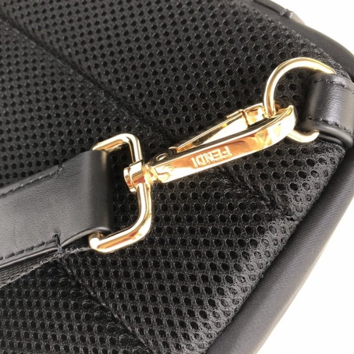 F**di belt bag bugs black leather / gold