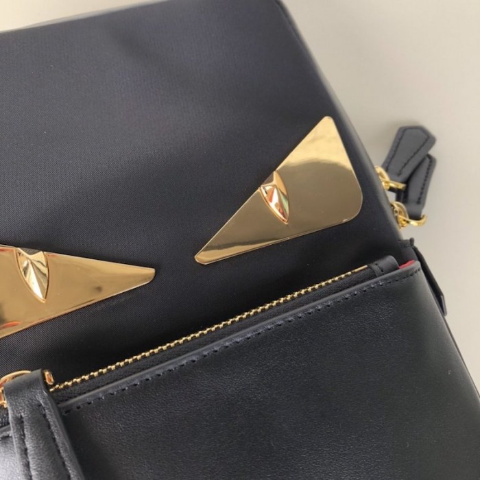 F**di belt bag bugs black leather / gold