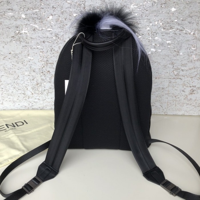 F**di bugs eye monster black nylon backpack