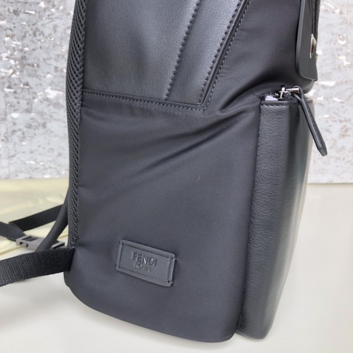 F**di bugs eye monster black nylon backpack