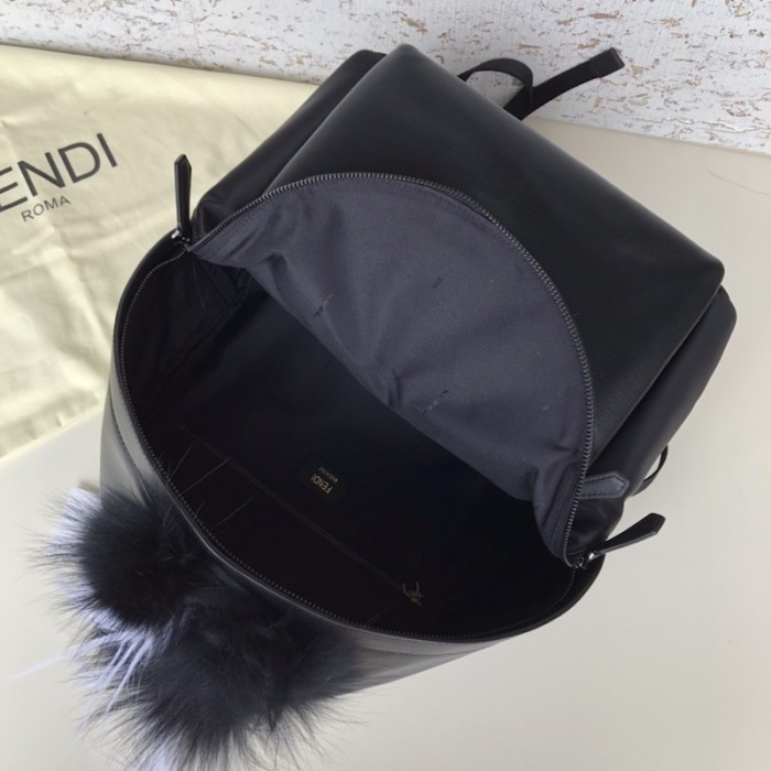 F**di bugs eye monster black nylon backpack
