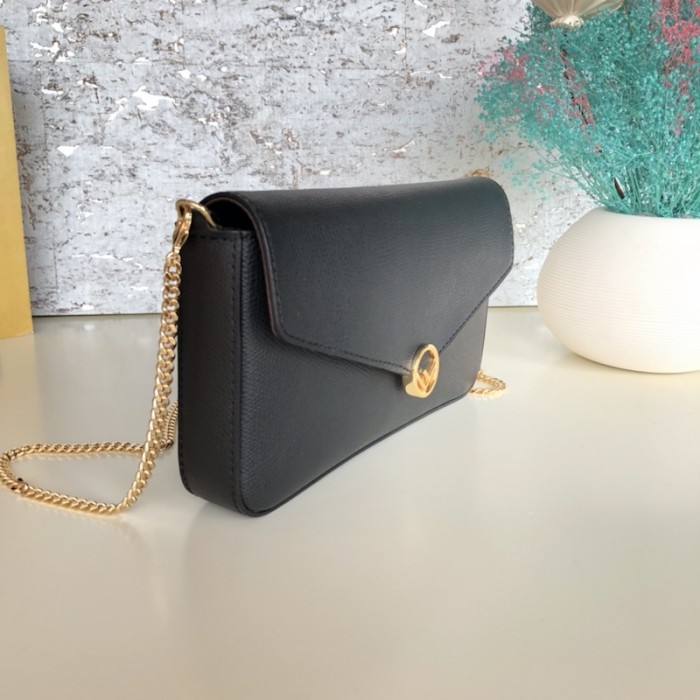F**di wallet on chain with pouches black leather