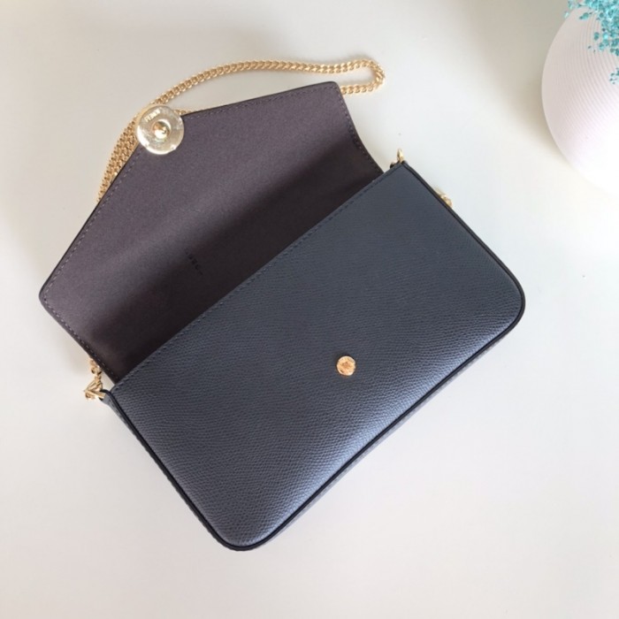 F**di wallet on chain with pouches black leather