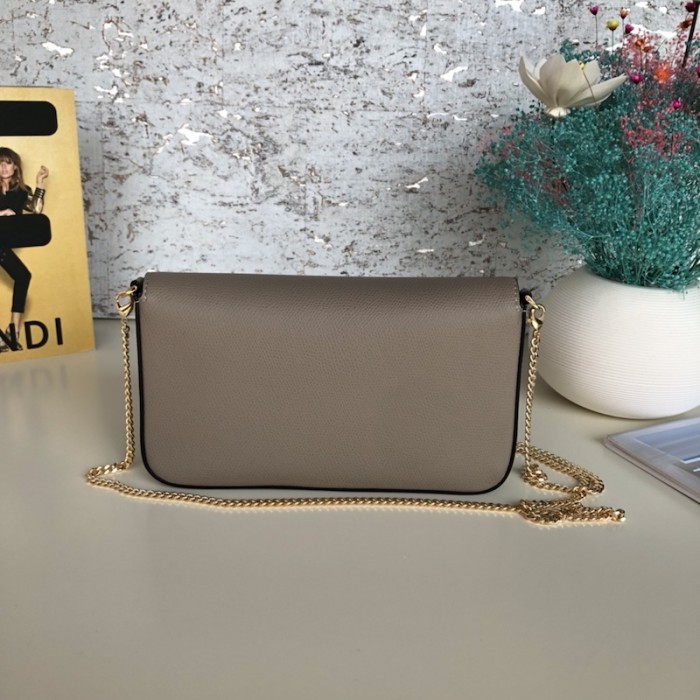 F**di wallet on chain with pouches grey leather