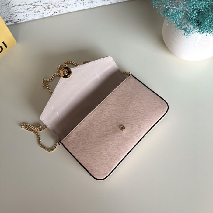 F**di wallet on chain with pouches pink leather
