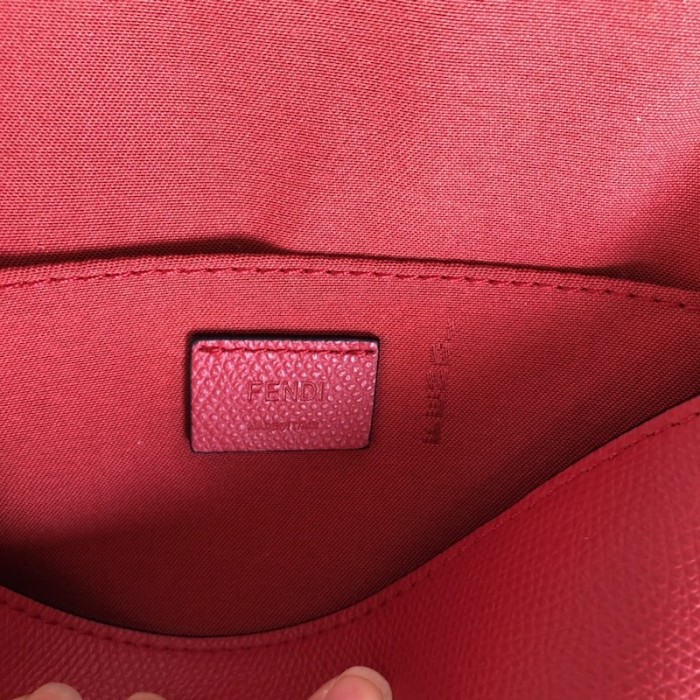 F**di wallet on chain with pouches red leather