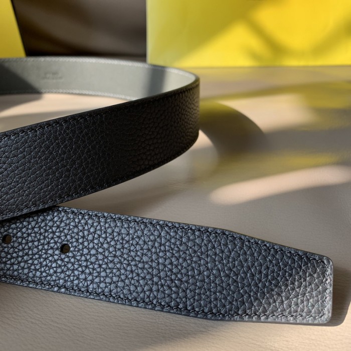 F**di leather belt with pin buckle black / silver 7c0435