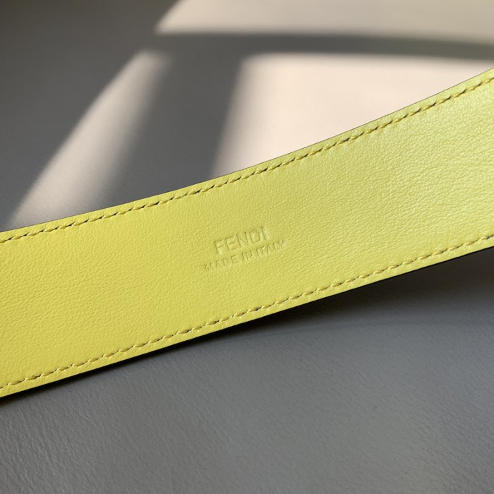 F**di leather belt with pin buckle grey / silver 7c0435