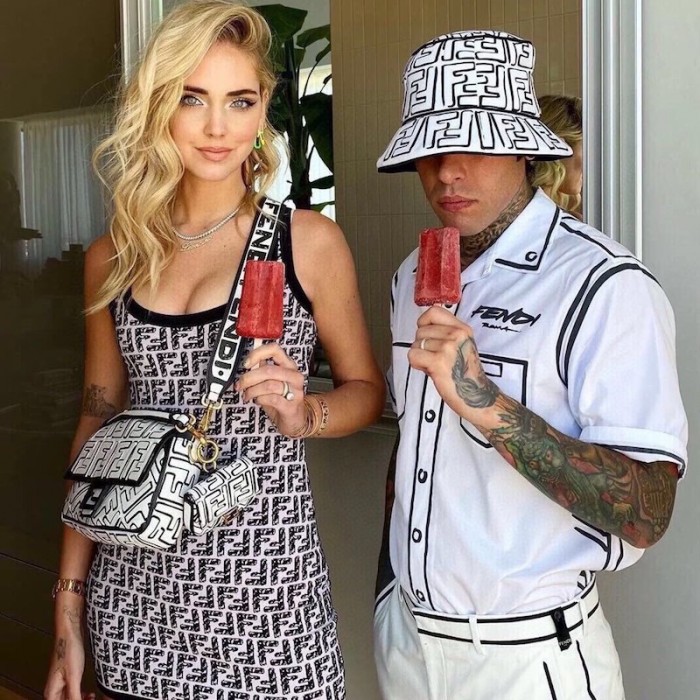 F**di california sky white lycra bucket hat