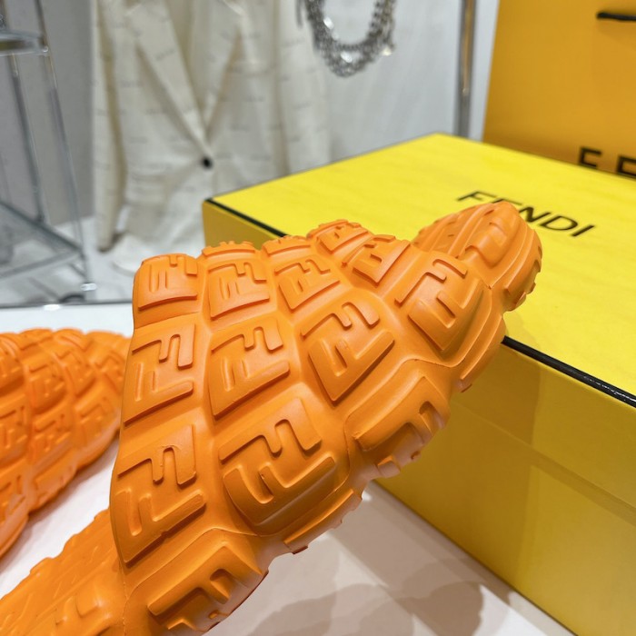 F**di cloud slides orange rubber slides