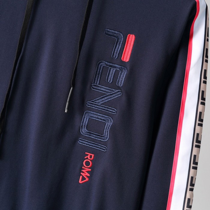F**di fila sleeve striped full tracksuit navy