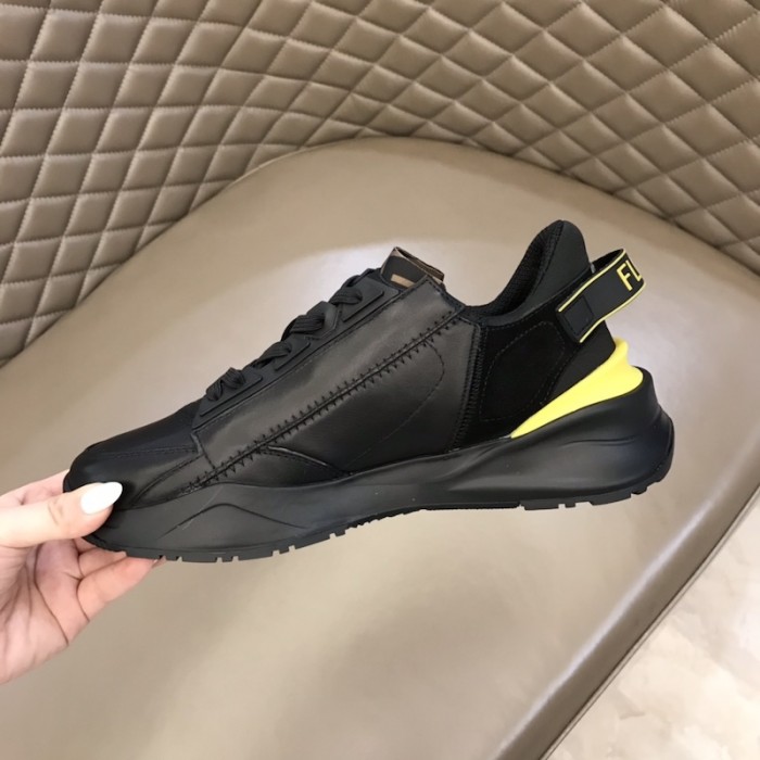 F**di flow nylon low tops sneaker black / yellow
