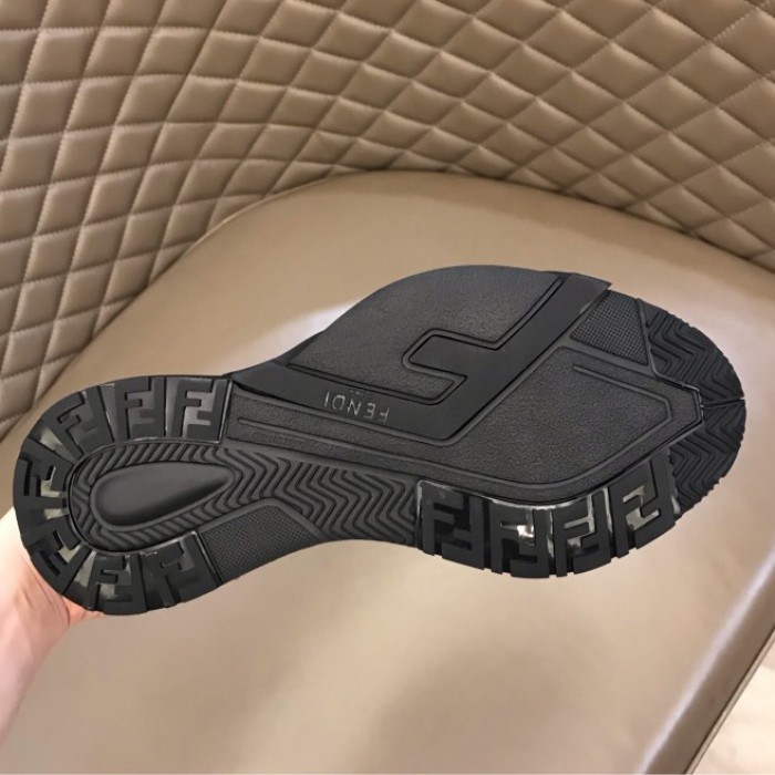 F**di flow nylon low tops sneaker black / yellow