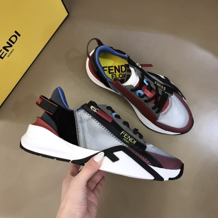 F**di flow nylon low tops sneaker burgundy