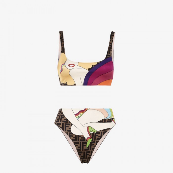 F**di multicolor lycra bikini