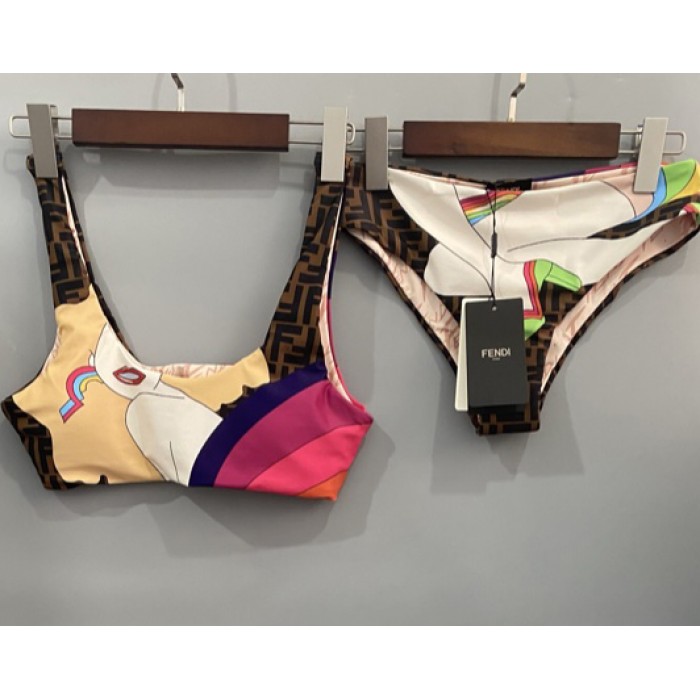 F**di multicolor lycra bikini
