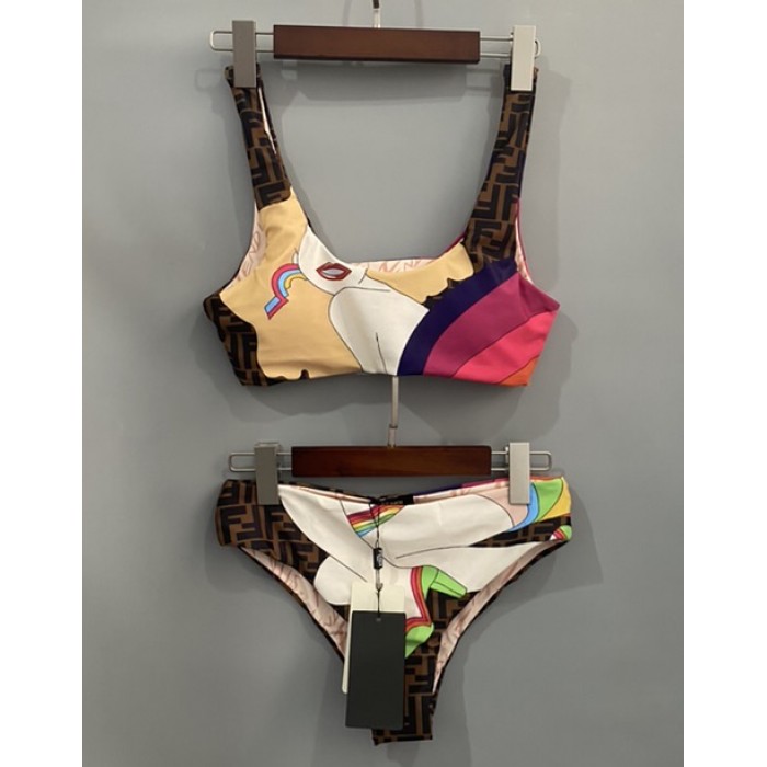 F**di multicolor lycra bikini