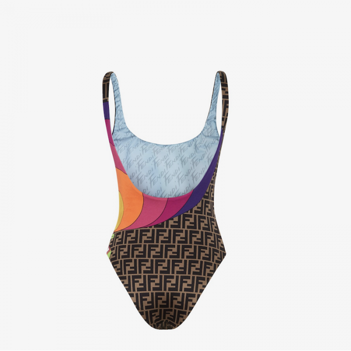 F**di multicolor lycra one-piece swimsuit