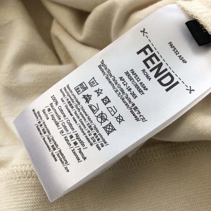F**di ff logo beige cotton polo shirt