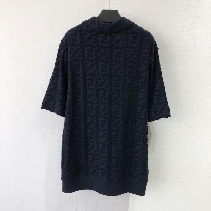 F**di ff logo blue cotton polo shirt