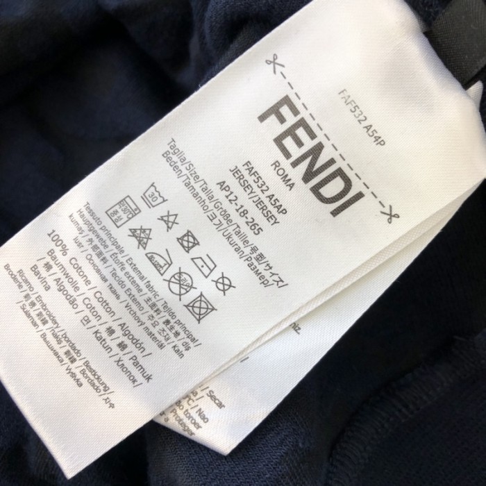 F**di ff logo blue cotton polo shirt