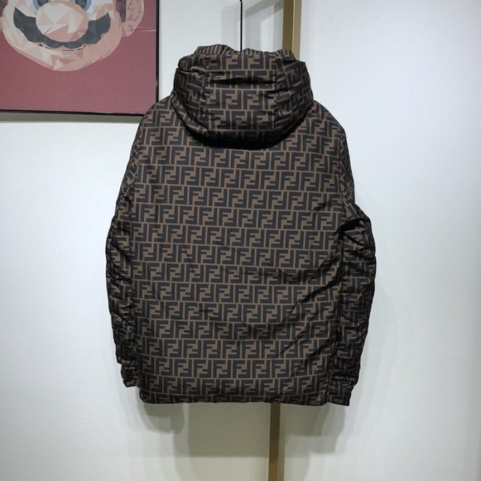 F**di reversible tan & black down