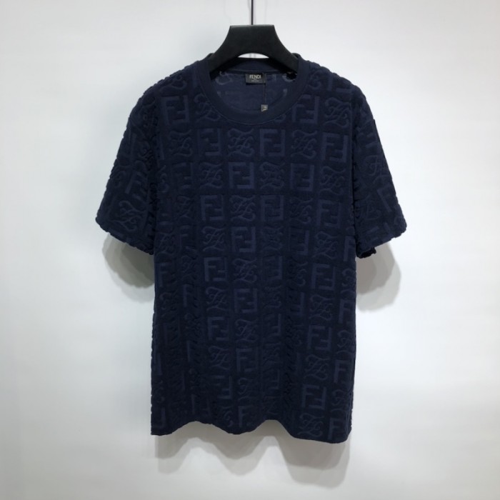F**di ff logo blue cotton t shirt