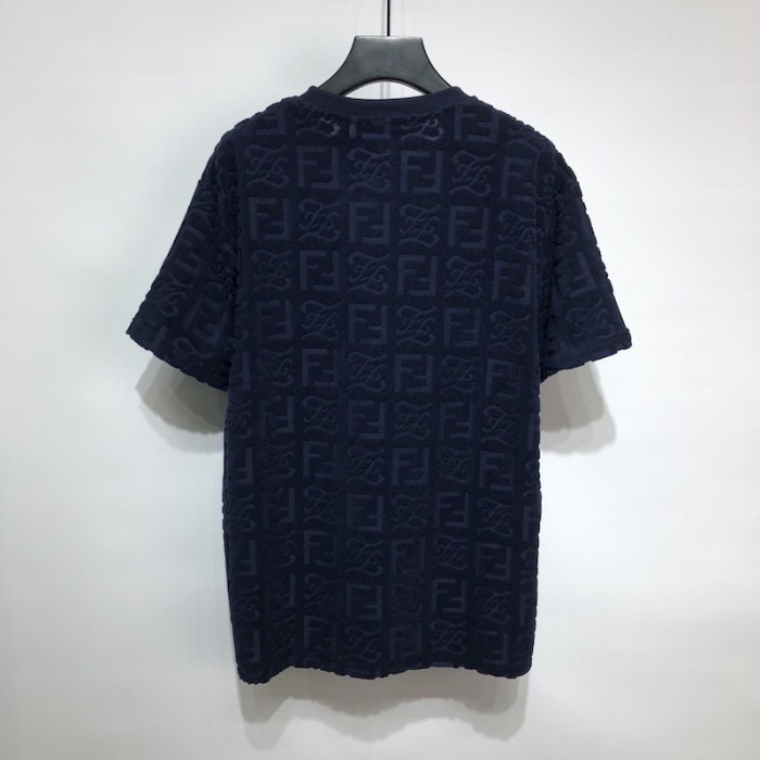 F**di ff logo blue cotton t shirt