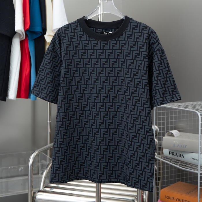 F**di zucca monogram black cotton t-shirt