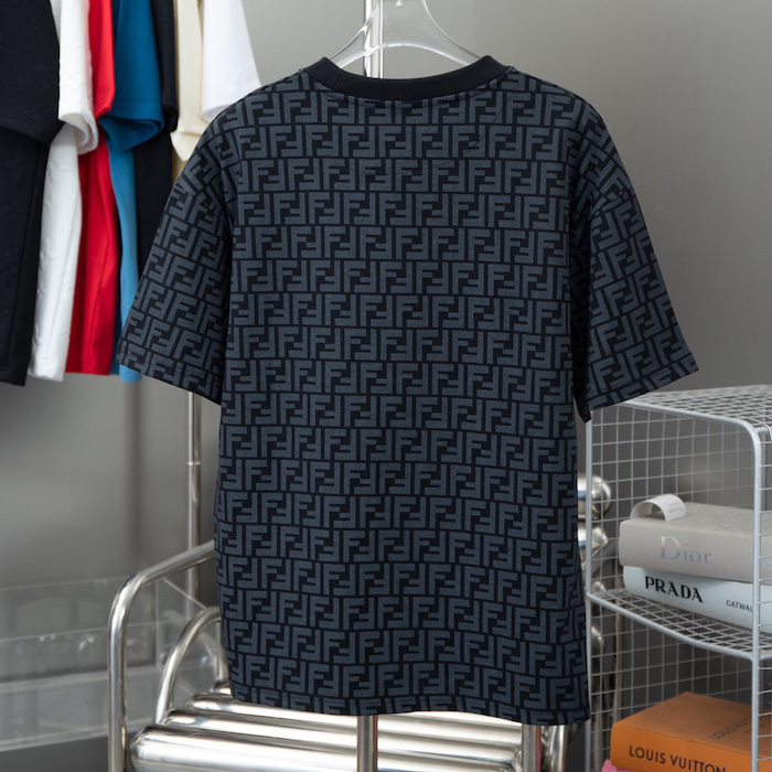 F**di zucca monogram black cotton t-shirt