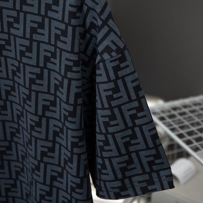 F**di zucca monogram black cotton t-shirt