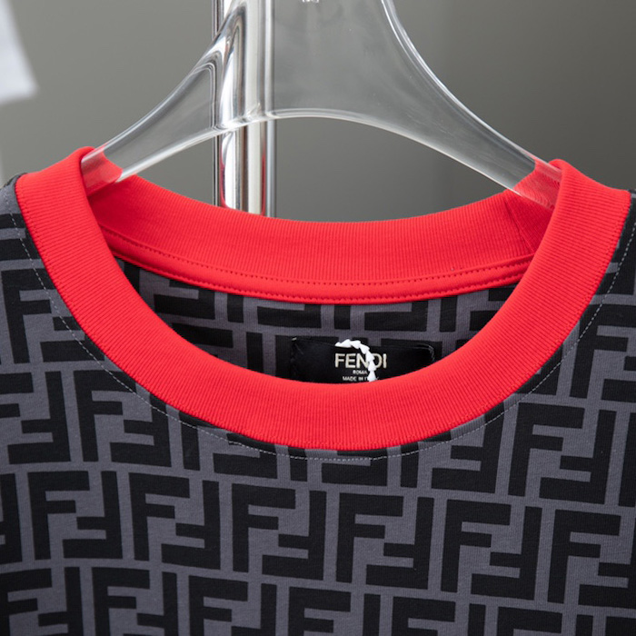 F**di zucca monogram black / red cotton t-shirt