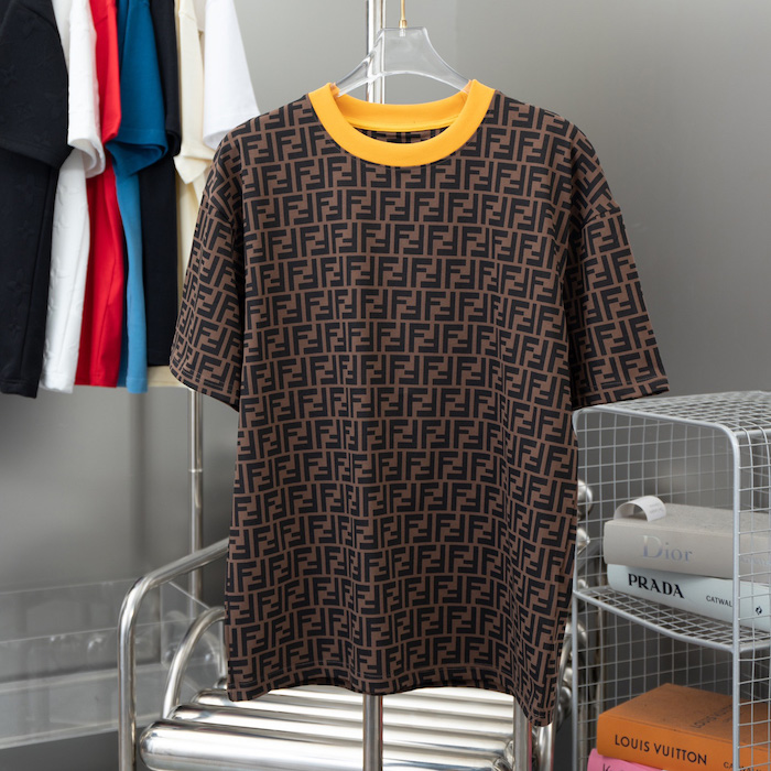 F**di zucca monogram brown cotton t-shirt