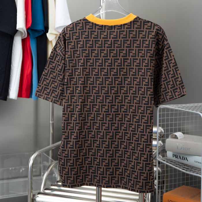F**di zucca monogram brown cotton t-shirt