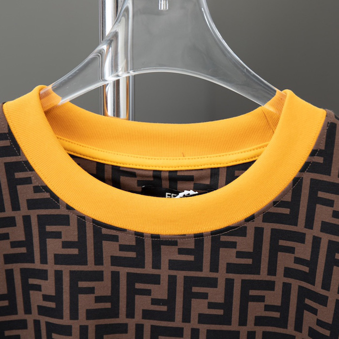 F**di zucca monogram brown cotton t-shirt
