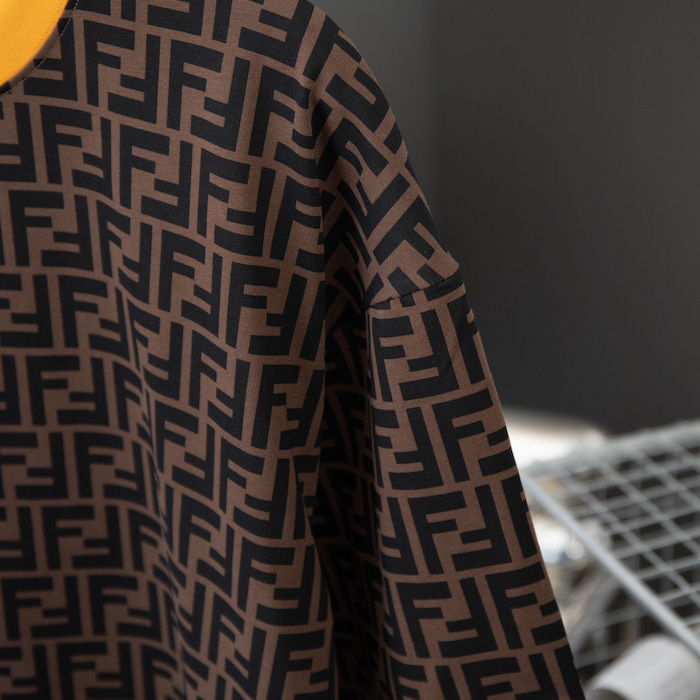 F**di zucca monogram brown cotton t-shirt