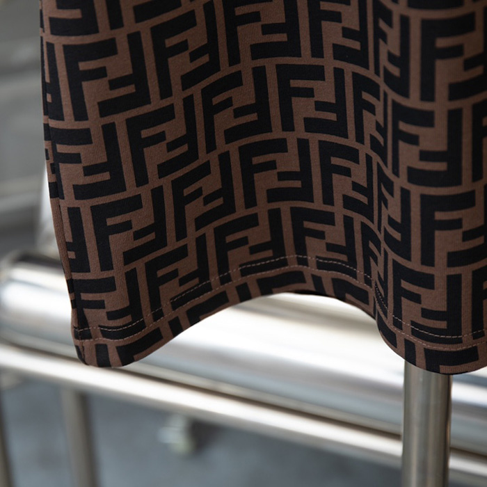 F**di zucca monogram brown cotton t-shirt