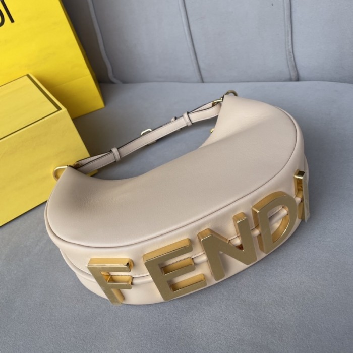 F**di F**digraphy small pink leather bag