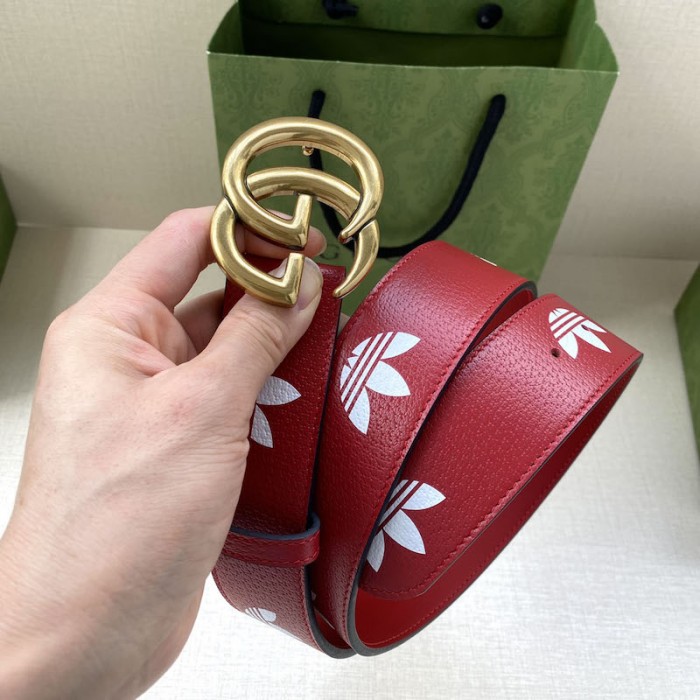 Ad*s x g*u*i gg marmont belt red