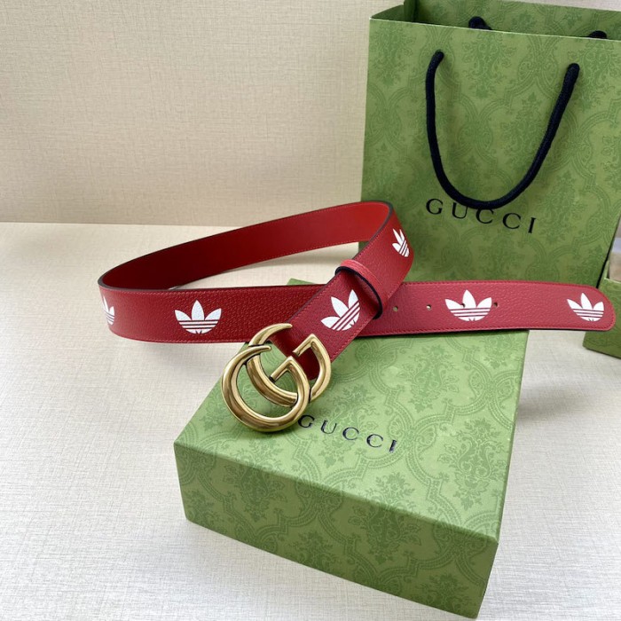 Ad*s x g*u*i gg marmont belt red