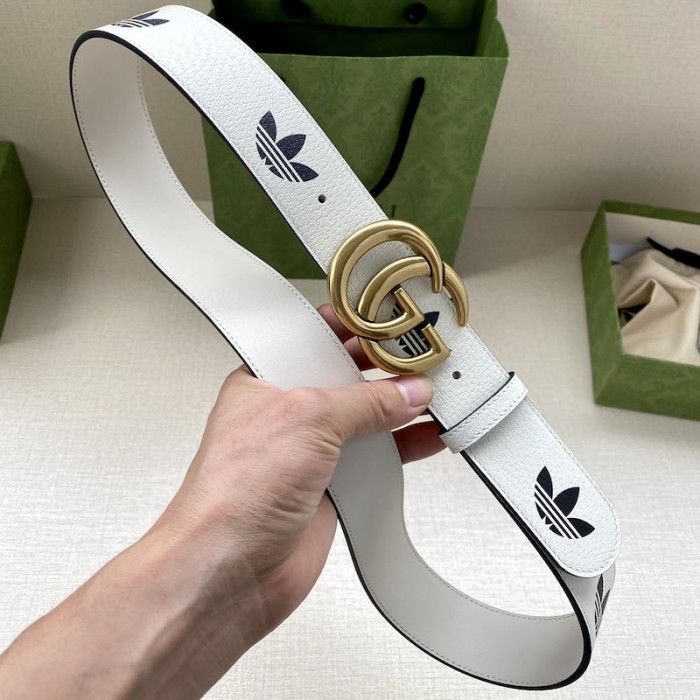 Ad*s x g*u*i gg marmont belt white