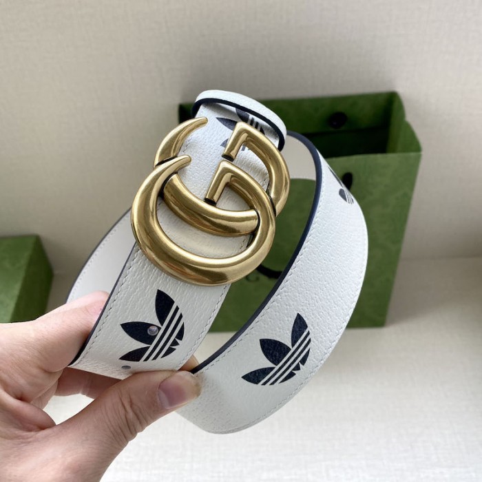 Ad*s x g*u*i gg marmont belt white