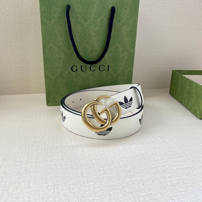 Ad*s x g*u*i gg marmont belt white