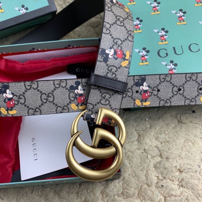 disney x g*u*i Sup*e gg canvas belt with double g buckle