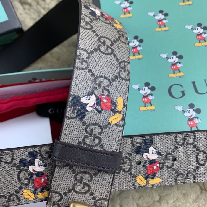 disney x g*u*i Sup*e gg canvas belt with double g buckle