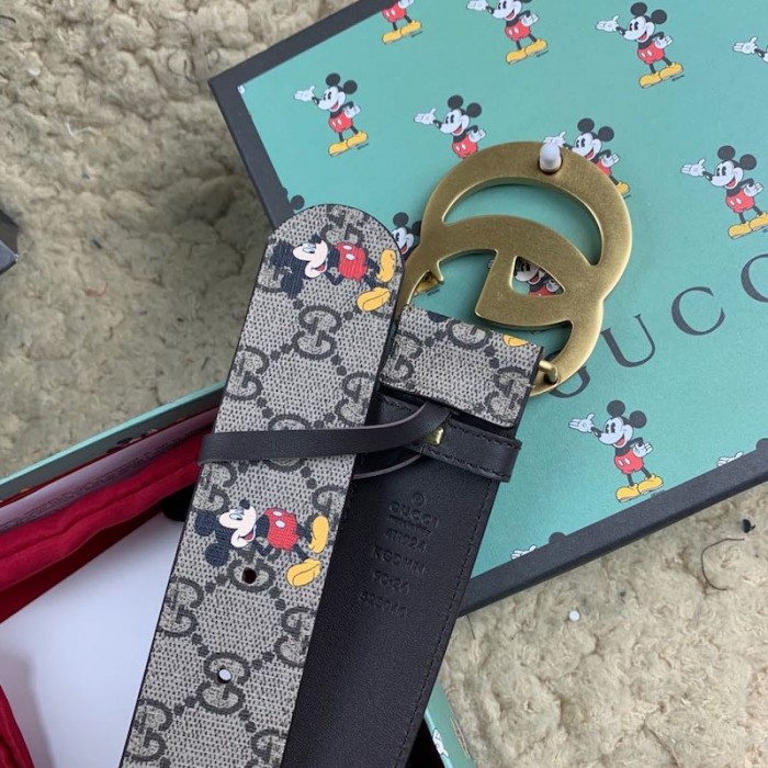 disney x g*u*i Sup*e gg canvas belt with double g buckle