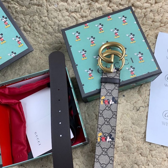 disney x g*u*i Sup*e gg canvas belt with double g buckle
