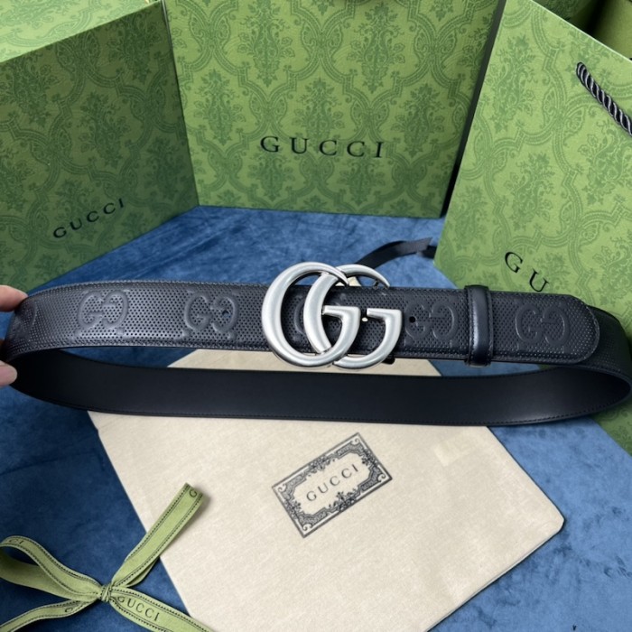G*u*i gg marmont embossed leather belt black