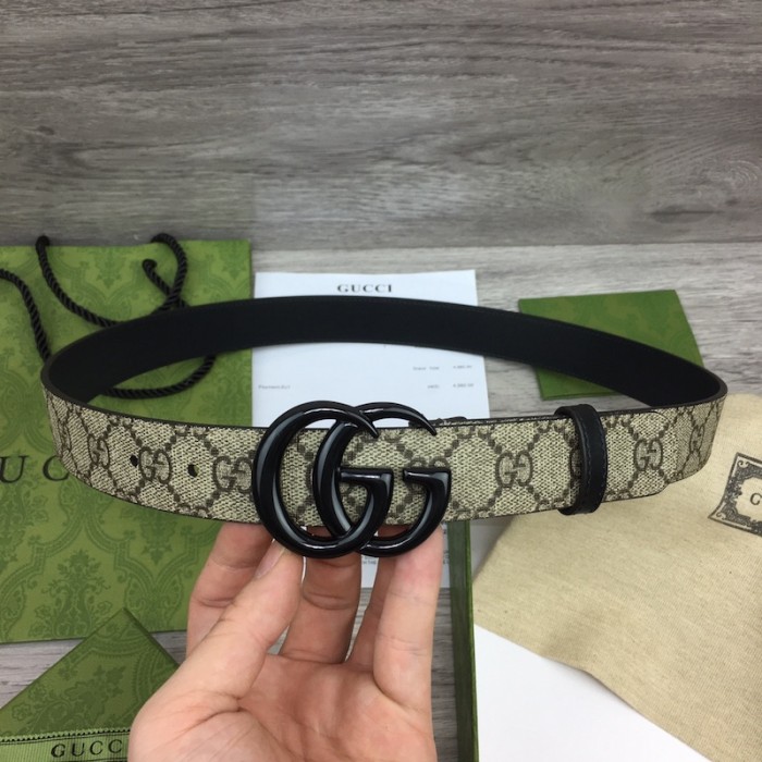 G*u*i women gg marmont thin belt ‎414516 black